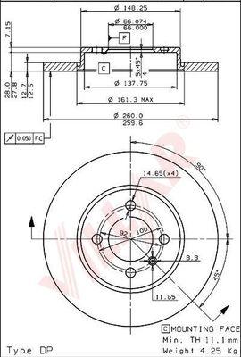 Villar 628.1467 - Тормозной диск autospares.lv