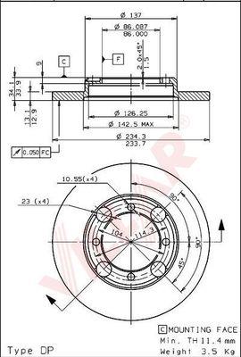 Villar 628.1404 - Тормозной диск autospares.lv