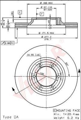 Villar 628.1406 - Тормозной диск autospares.lv