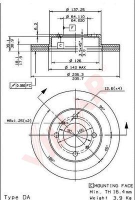 Villar 628.1402 - Тормозной диск autospares.lv