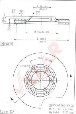 Villar 628.1407 - Тормозной диск autospares.lv