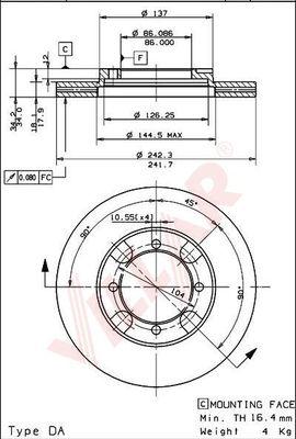 Villar 628.1410 - Тормозной диск autospares.lv