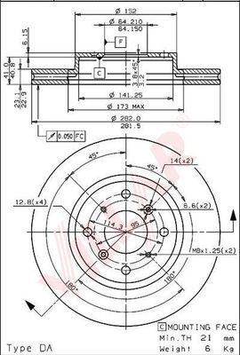 Villar 628.1489 - Тормозной диск autospares.lv