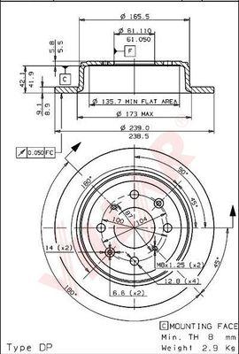 Villar 628.1484 - Тормозной диск autospares.lv