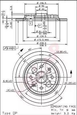 Villar 628.1480 - Тормозной диск autospares.lv