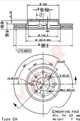 Villar 628.1481 - Тормозной диск autospares.lv