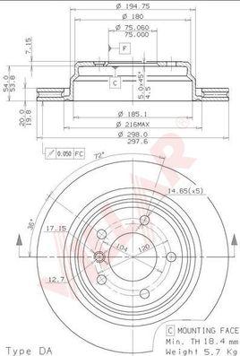 Villar 628.1435 - Тормозной диск autospares.lv