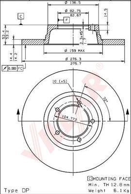 Villar 628.1436 - Тормозной диск autospares.lv