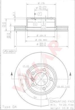 Villar 628.1425 - Тормозной диск autospares.lv