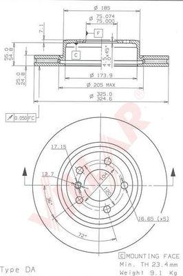 Villar 628.1428 - Тормозной диск autospares.lv