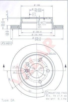 Villar 628.1422 - Тормозной диск autospares.lv