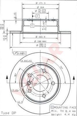 Villar 628.1427 - Тормозной диск autospares.lv