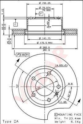 Villar 628.1476 - Тормозной диск autospares.lv