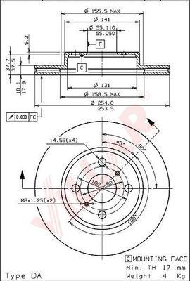 Villar 628.1590 - Тормозной диск autospares.lv