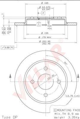 Villar 628.1544 - Тормозной диск autospares.lv