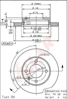 Villar 628.1547 - Тормозной диск autospares.lv