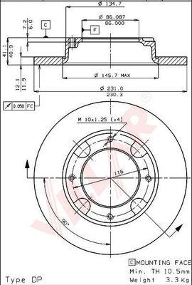 Villar 628.1557 - Тормозной диск autospares.lv