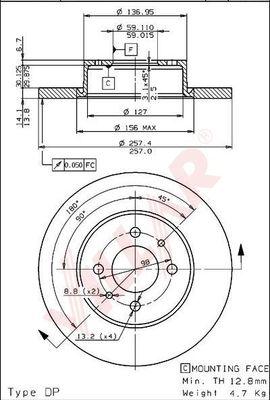 Villar 628.1564 - Тормозной диск autospares.lv