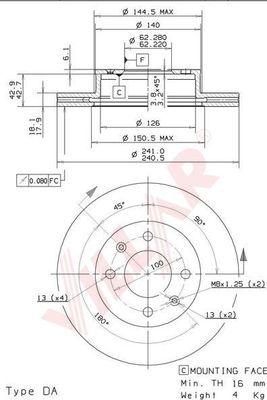 Villar 628.1512 - Тормозной диск autospares.lv