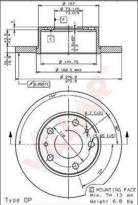 Villar 628.1529 - Тормозной диск autospares.lv