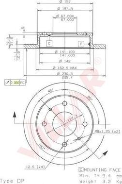 Villar 628.1524 - Тормозной диск autospares.lv