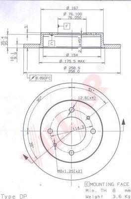 Villar 628.1521 - Тормозной диск autospares.lv