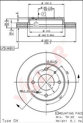 Villar 628.1527 - Тормозной диск autospares.lv