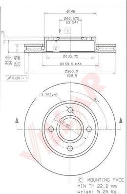 Villar 628.1570 - Тормозной диск autospares.lv