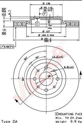 Villar 628.1572 - Тормозной диск autospares.lv