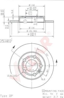 Villar 628.1699 - Тормозной диск autospares.lv