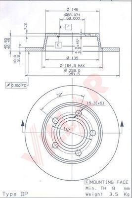 Villar 628.1691 - Тормозной диск autospares.lv