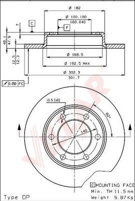 Villar 628.1646 - Тормозной диск autospares.lv