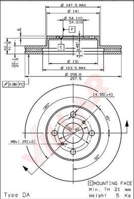 Villar 628.1643 - Тормозной диск autospares.lv