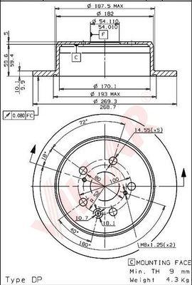 Villar 628.1642 - Тормозной диск autospares.lv