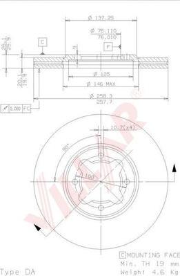 Villar 628.1654 - Тормозной диск autospares.lv