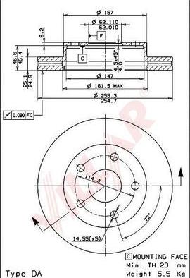 Villar 628.1665 - Тормозной диск autospares.lv