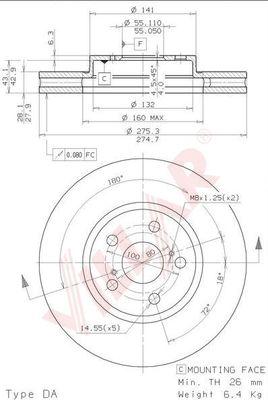 Villar 628.1668 - Тормозной диск autospares.lv