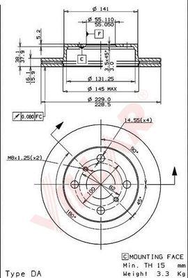 Villar 628.1604 - Тормозной диск autospares.lv