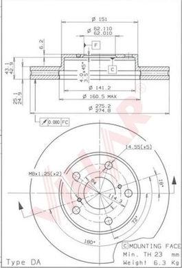 Villar 628.1600 - Тормозной диск autospares.lv