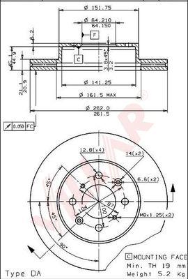 Villar 628.1607 - Тормозной диск autospares.lv