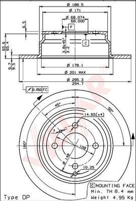 Villar 628.1613 - Тормозной диск autospares.lv