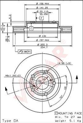 Villar 628.1686 - Тормозной диск autospares.lv