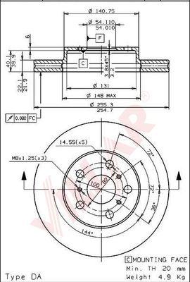 Villar 628.1688 - Тормозной диск autospares.lv