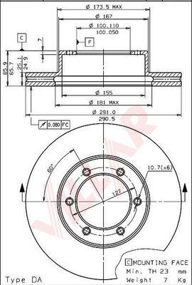 Villar 628.1634 - Тормозной диск autospares.lv