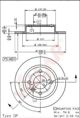 Villar 628.1635 - Тормозной диск autospares.lv