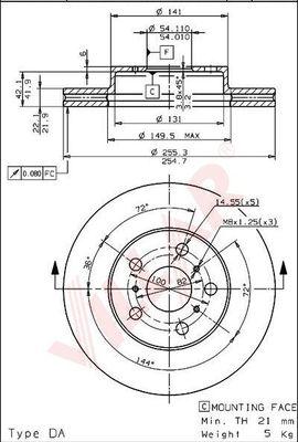 Villar 628.1638 - Тормозной диск autospares.lv