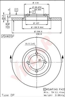 Villar 628.1624 - Тормозной диск autospares.lv