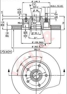 Villar 628.1620 - Тормозной диск autospares.lv