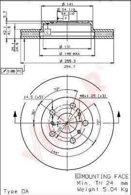 Villar 628.1674 - Тормозной диск autospares.lv