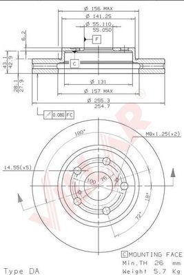 Villar 628.1671 - Тормозной диск autospares.lv